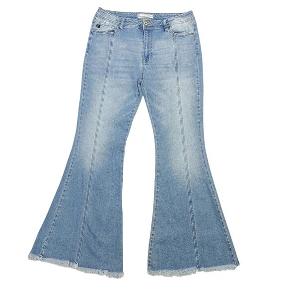 KanCan Denim - KanCan Maurices Denim Jeans Womens 30 Flare Raw Hem Mid Rise Stretch